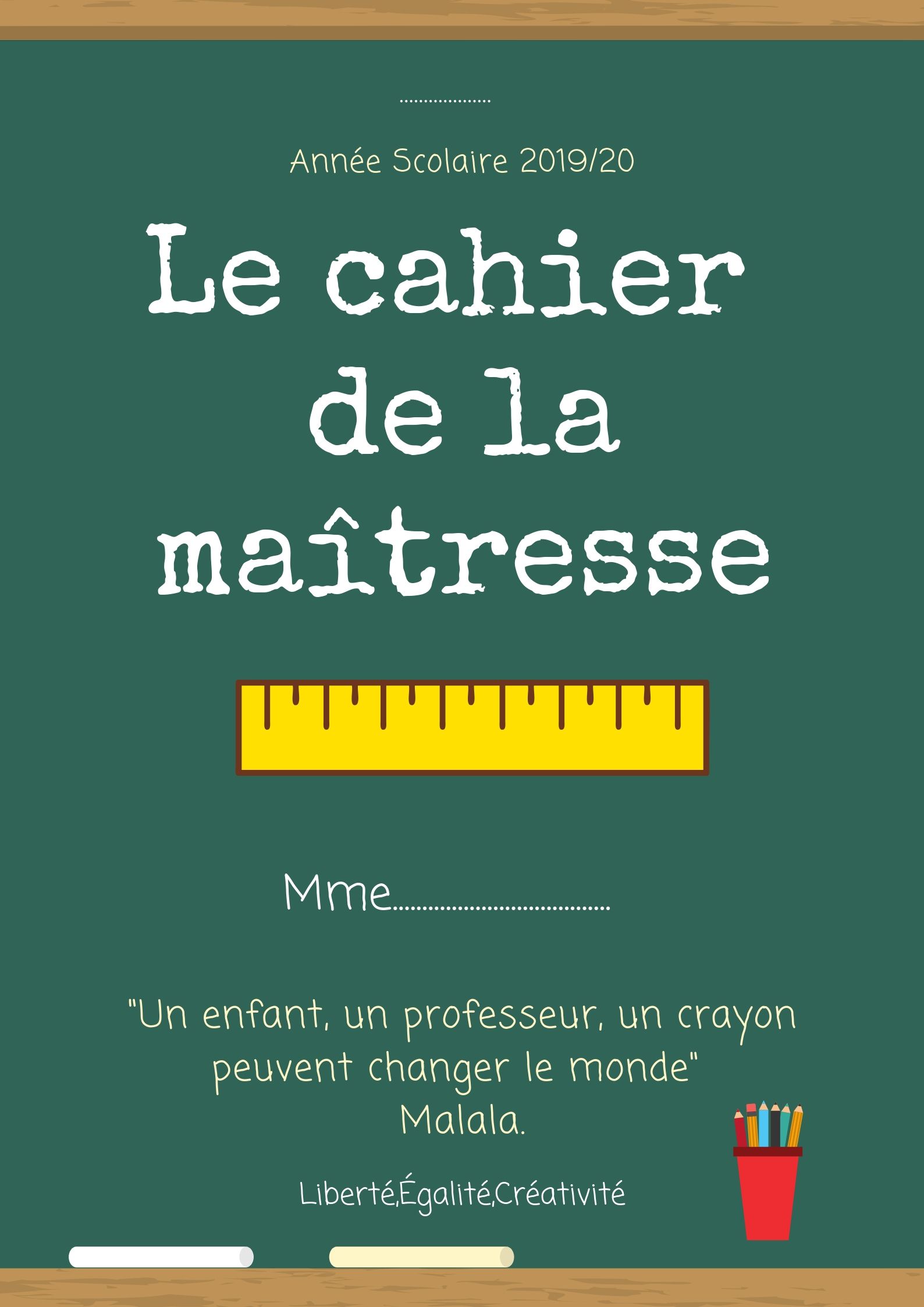 Copie de Le cahier de la maîtresse