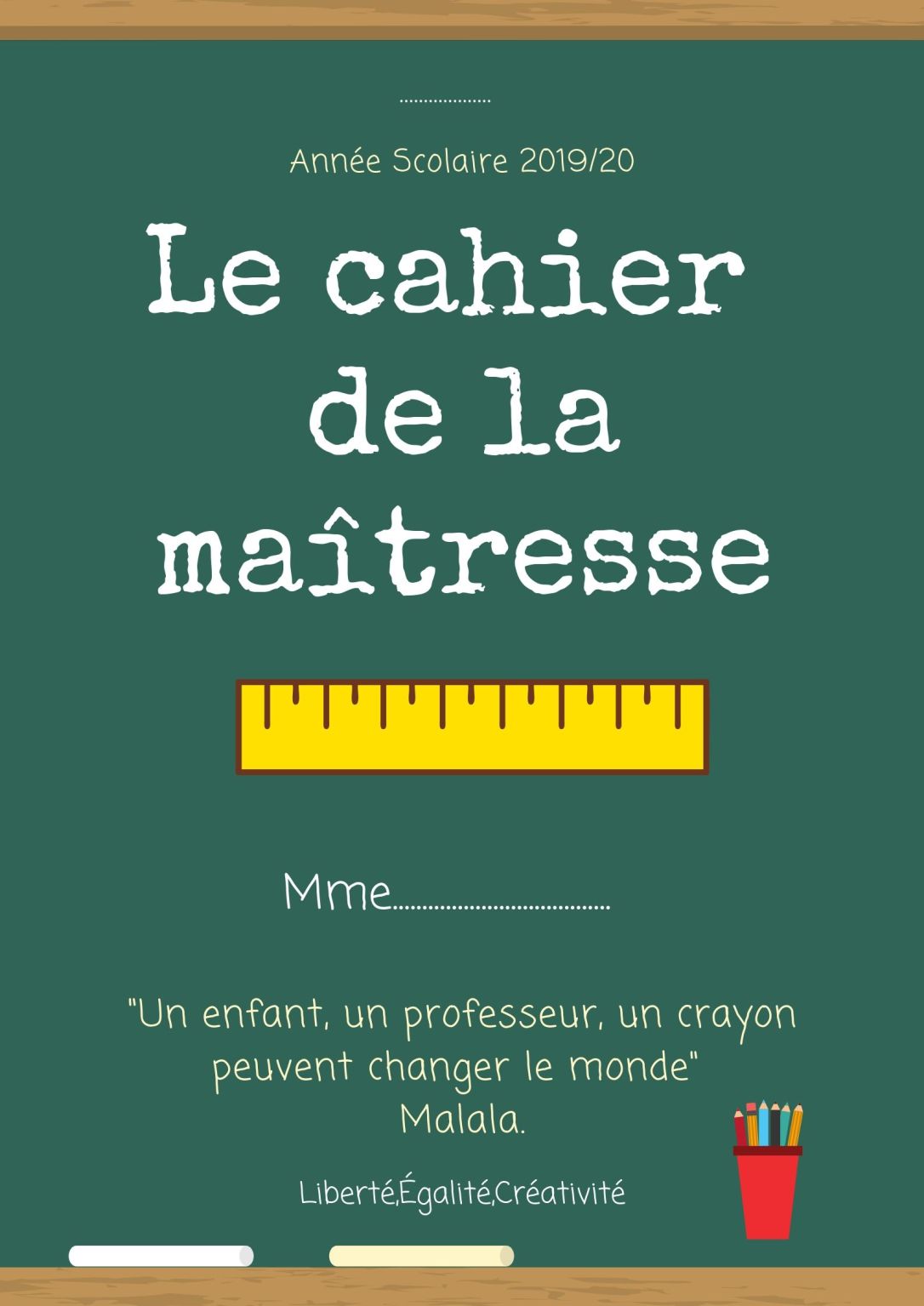 Copie de Le cahier de la maîtresse