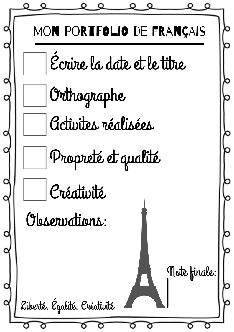 Copie de Mon portfolio de français