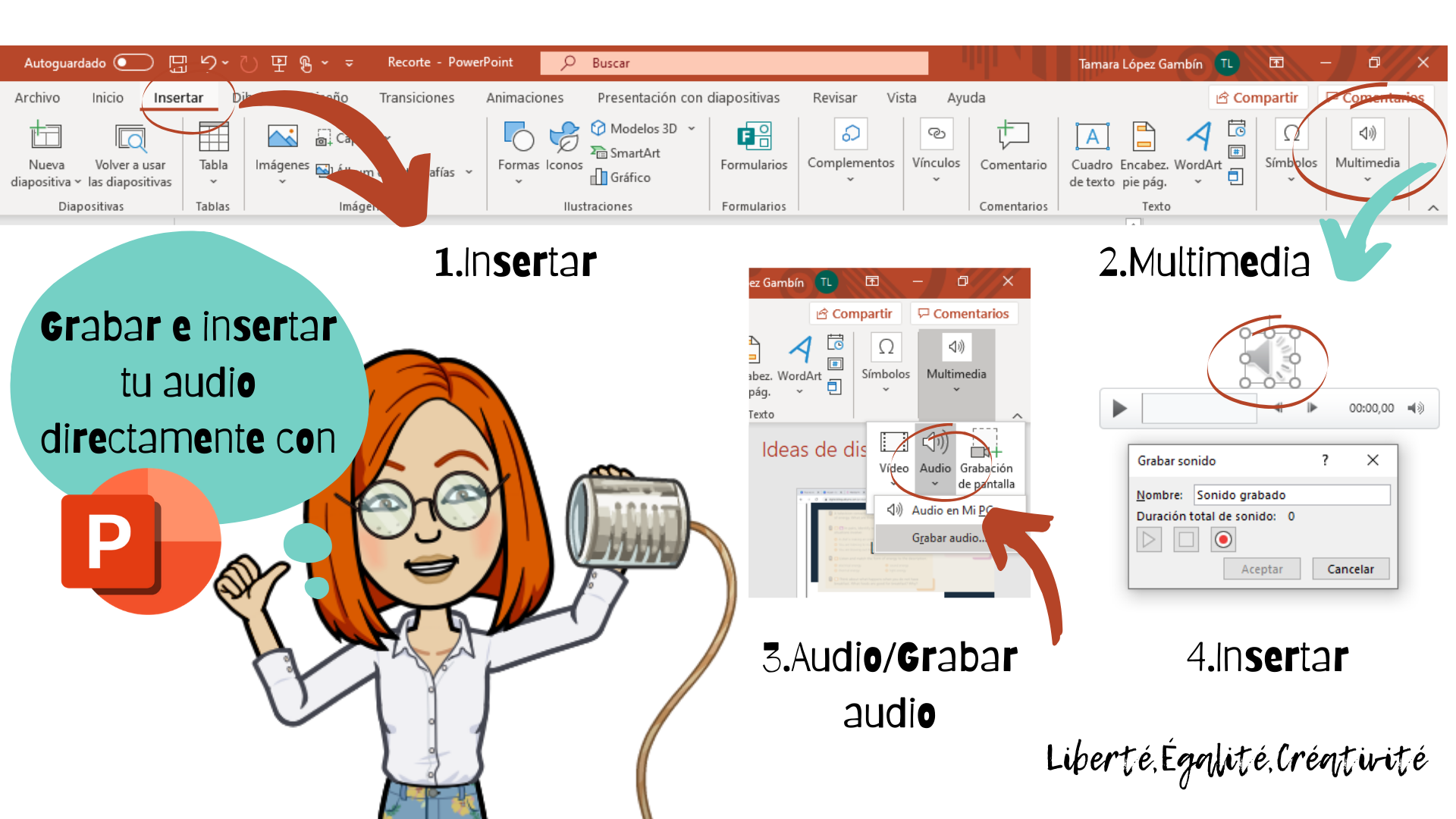 ¿Cómo grabar e insertar audio directamente con PowerPoint_