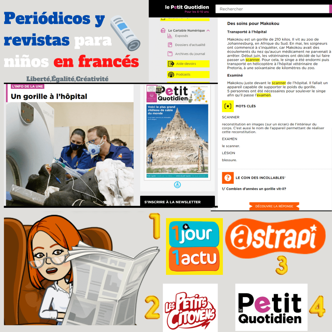 Periódicos y revistas para niños en francés